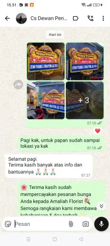 Testimonial Papan Bunga Pernikahan sanur
